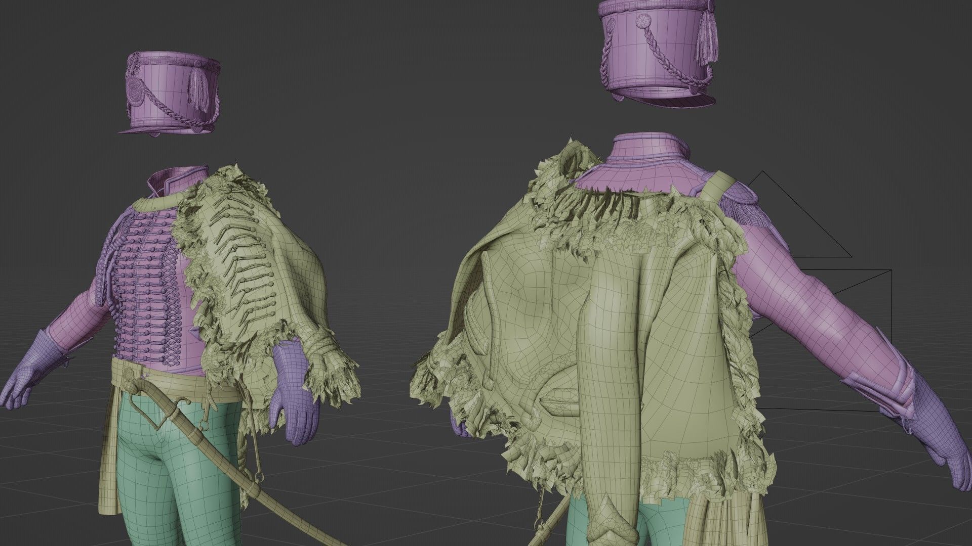 Soldier Napoleon High Rank Officer Rigged Low-poly 3D model_24