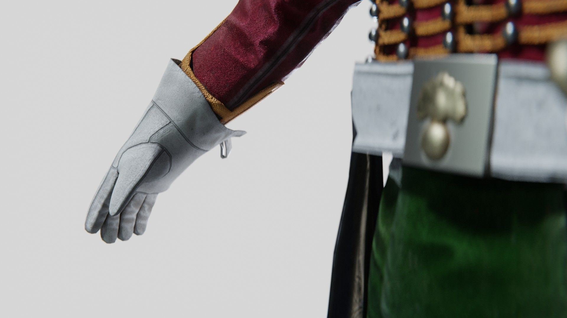 Soldier Napoleon High Rank Officer Rigged Low-poly 3D model_13