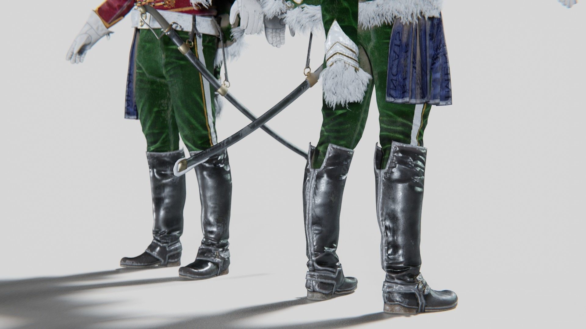 Soldier Napoleon High Rank Officer Rigged Low-poly 3D model_9