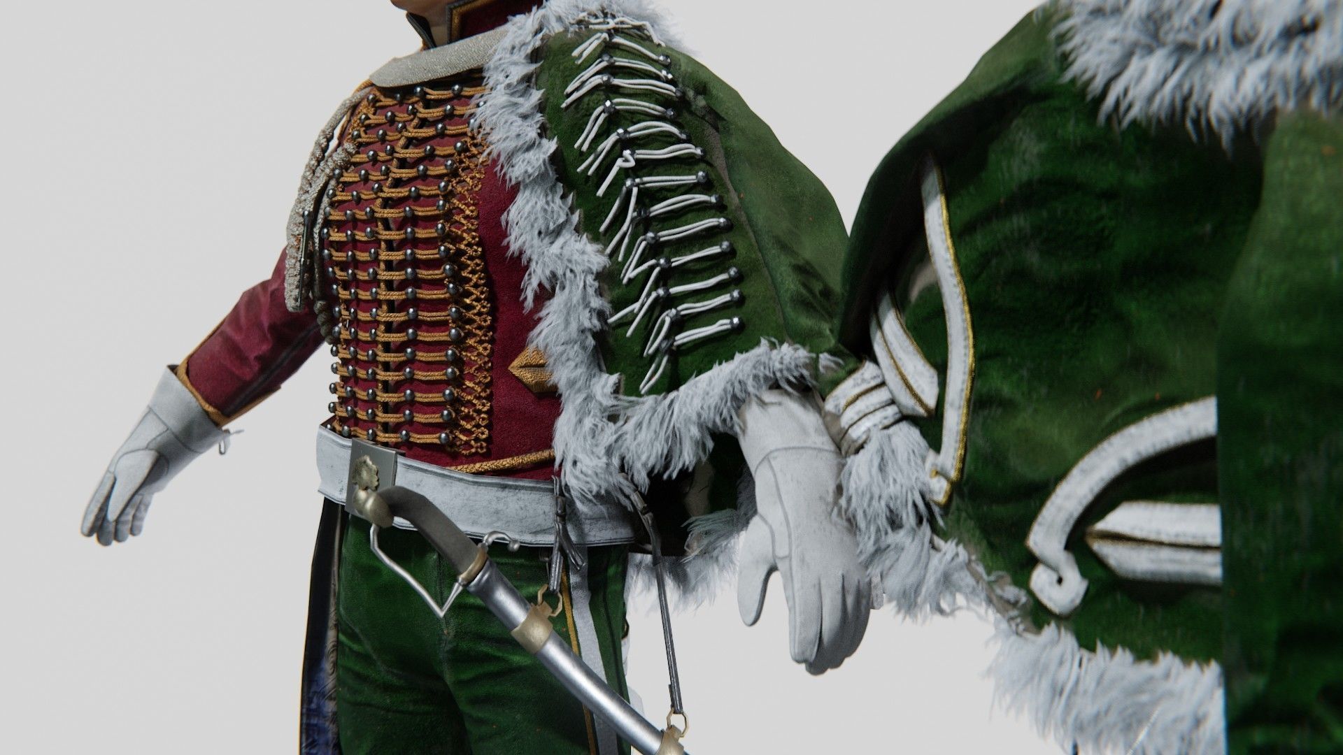 Soldier Napoleon High Rank Officer Rigged Low-poly 3D model_7