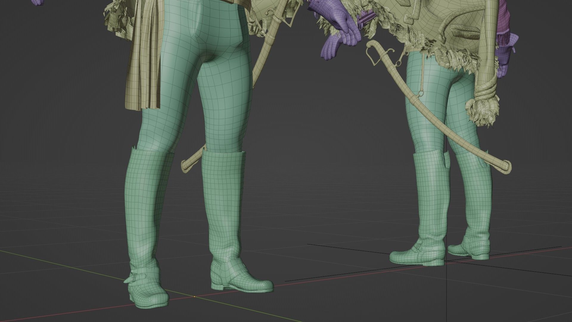 Soldier Napoleon High Rank Officer Rigged Low-poly 3D model_26