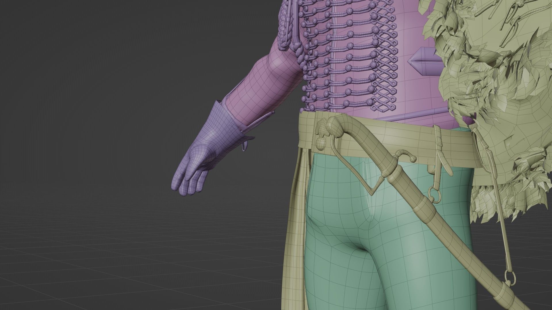 Soldier Napoleon High Rank Officer Rigged Low-poly 3D model_29