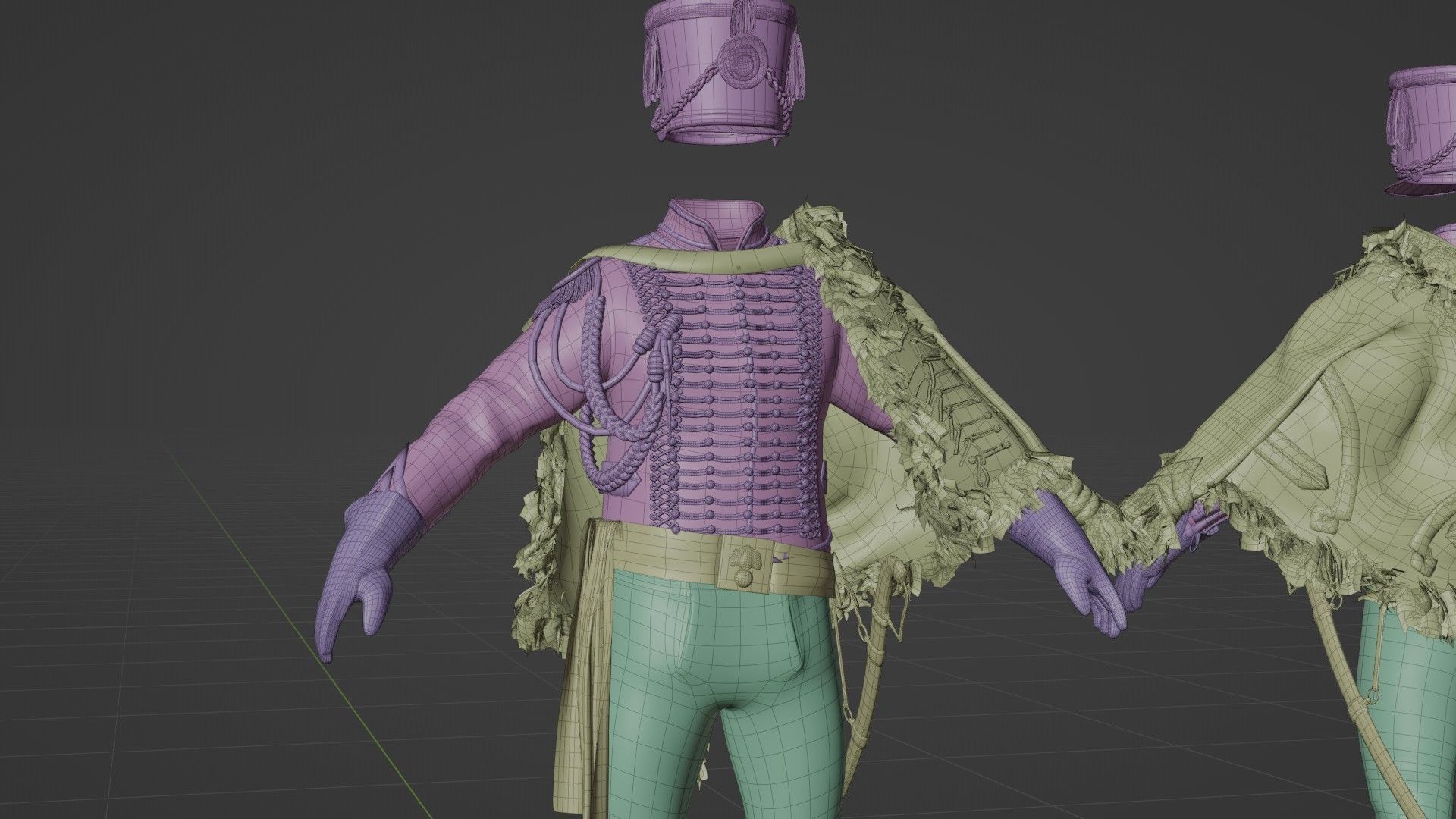Soldier Napoleon High Rank Officer Rigged Low-poly 3D model_21