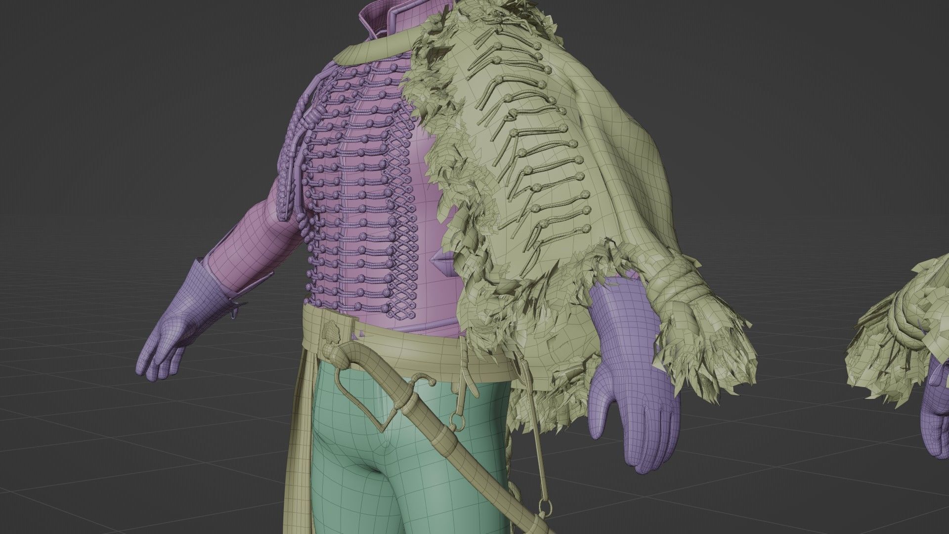 Soldier Napoleon High Rank Officer Rigged Low-poly 3D model_23