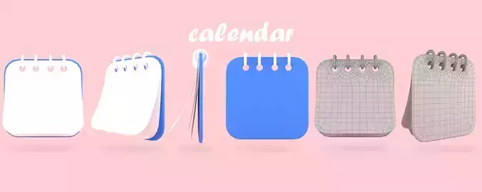 calendar 3d cartoon 3D model