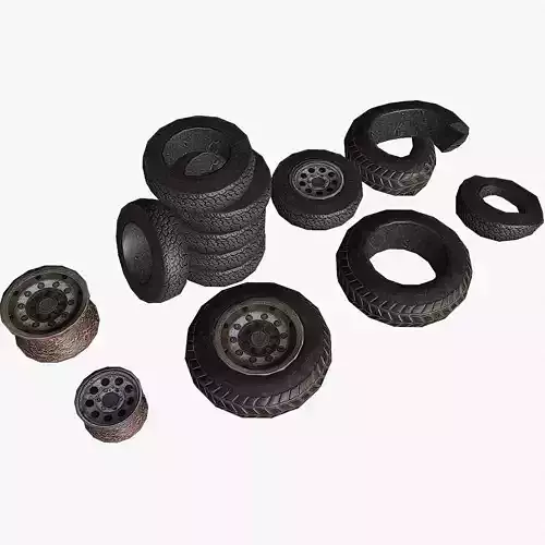 Wheels low poly tire