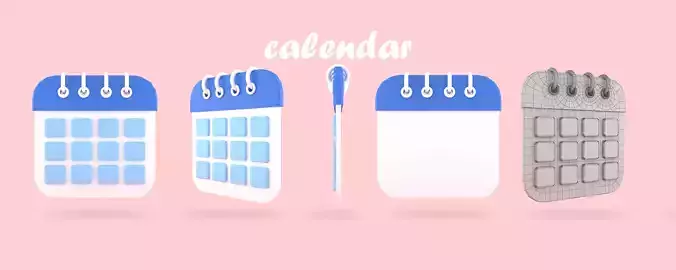calendar 3d cartoon 3D model
