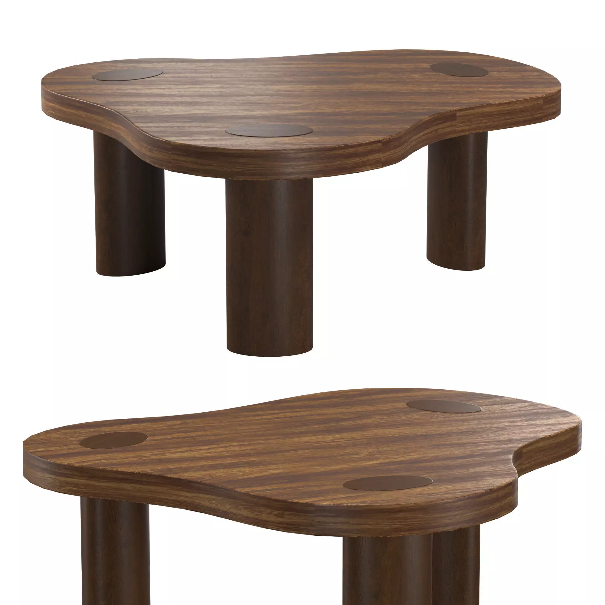 Walnut Mini Cloud Table 3D model_0