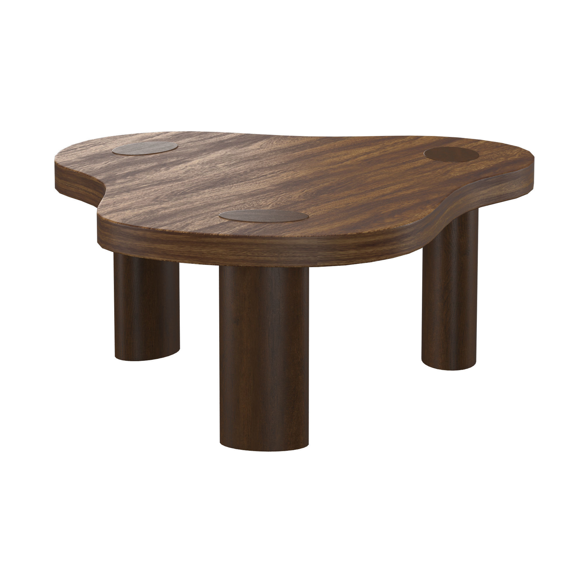 Walnut Mini Cloud Table 3D model_4