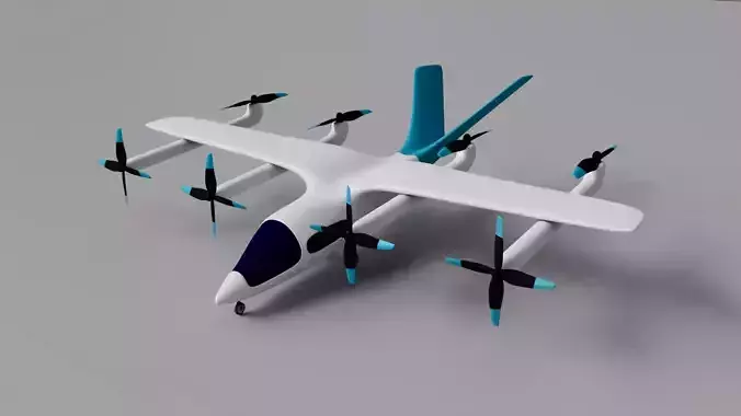 low poly 3D model Vertical Aerospace VX4 eVTOL Low-poly 3D model