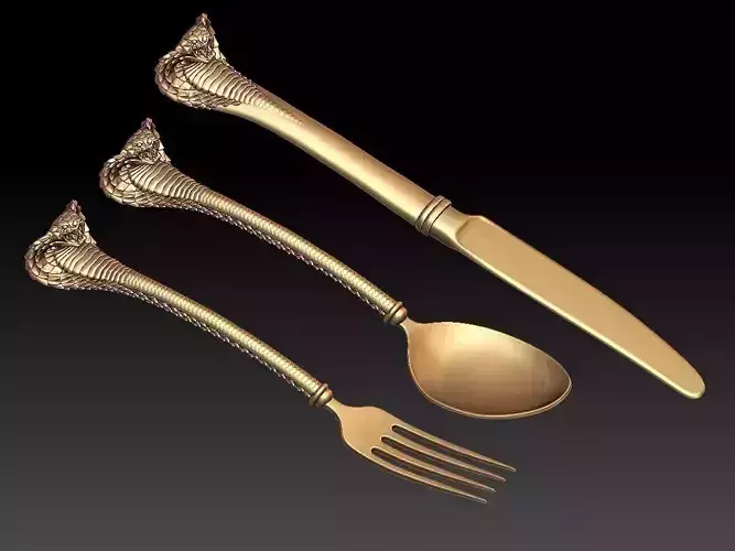 fork spoon knife 3D print model