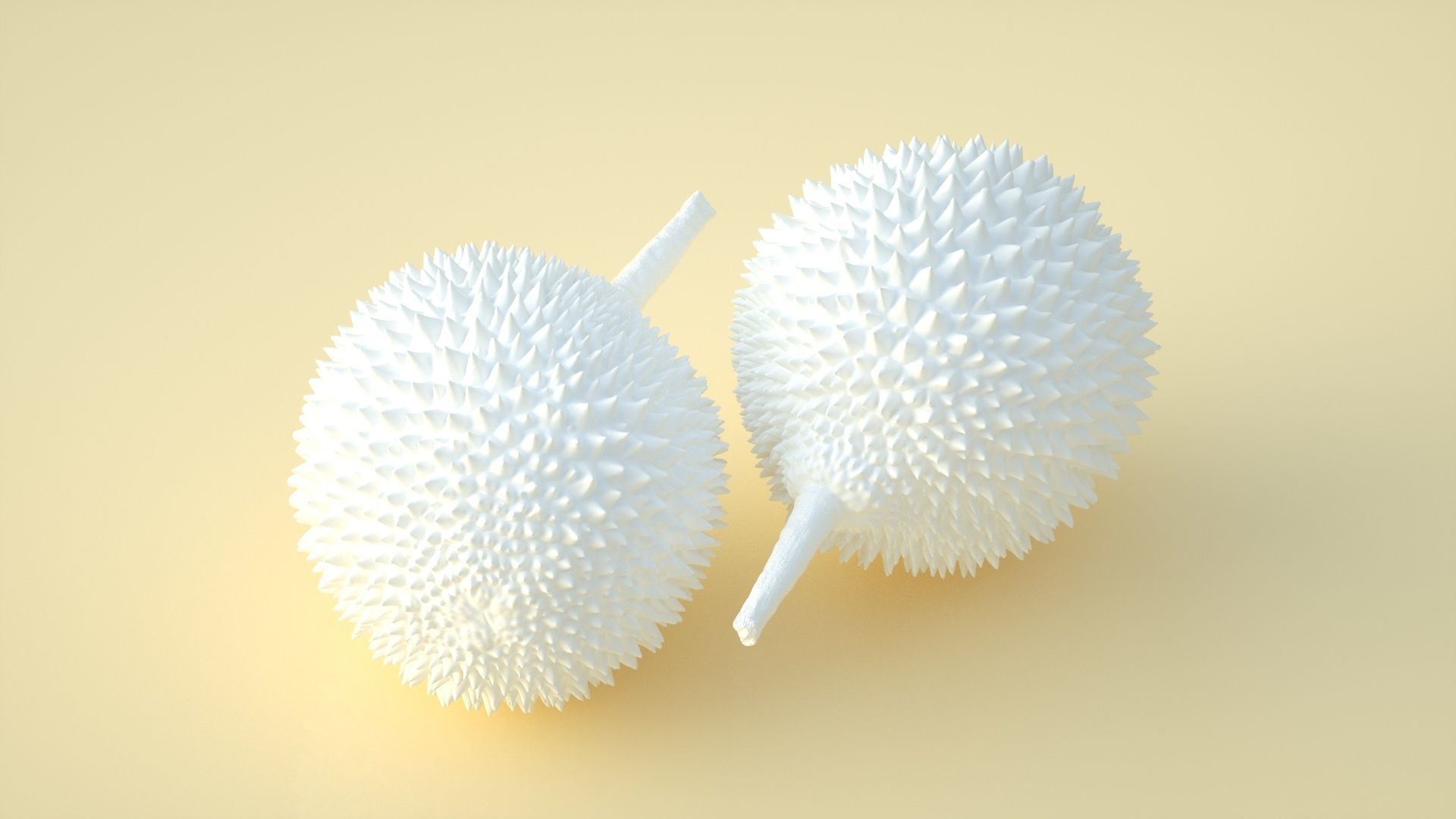 durian two kiwi fruit 3D model_1