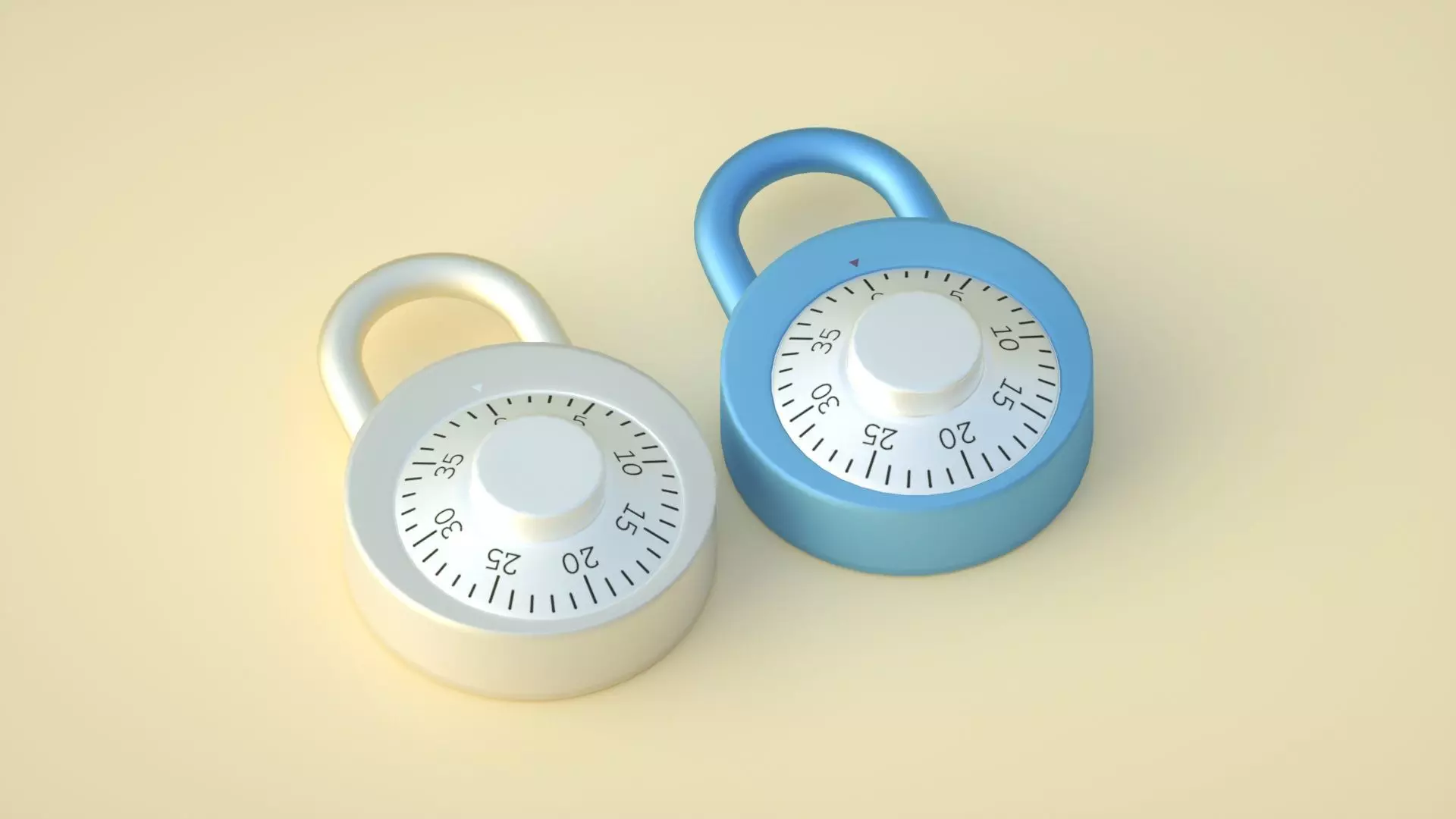 combination lock lock 3D model_0