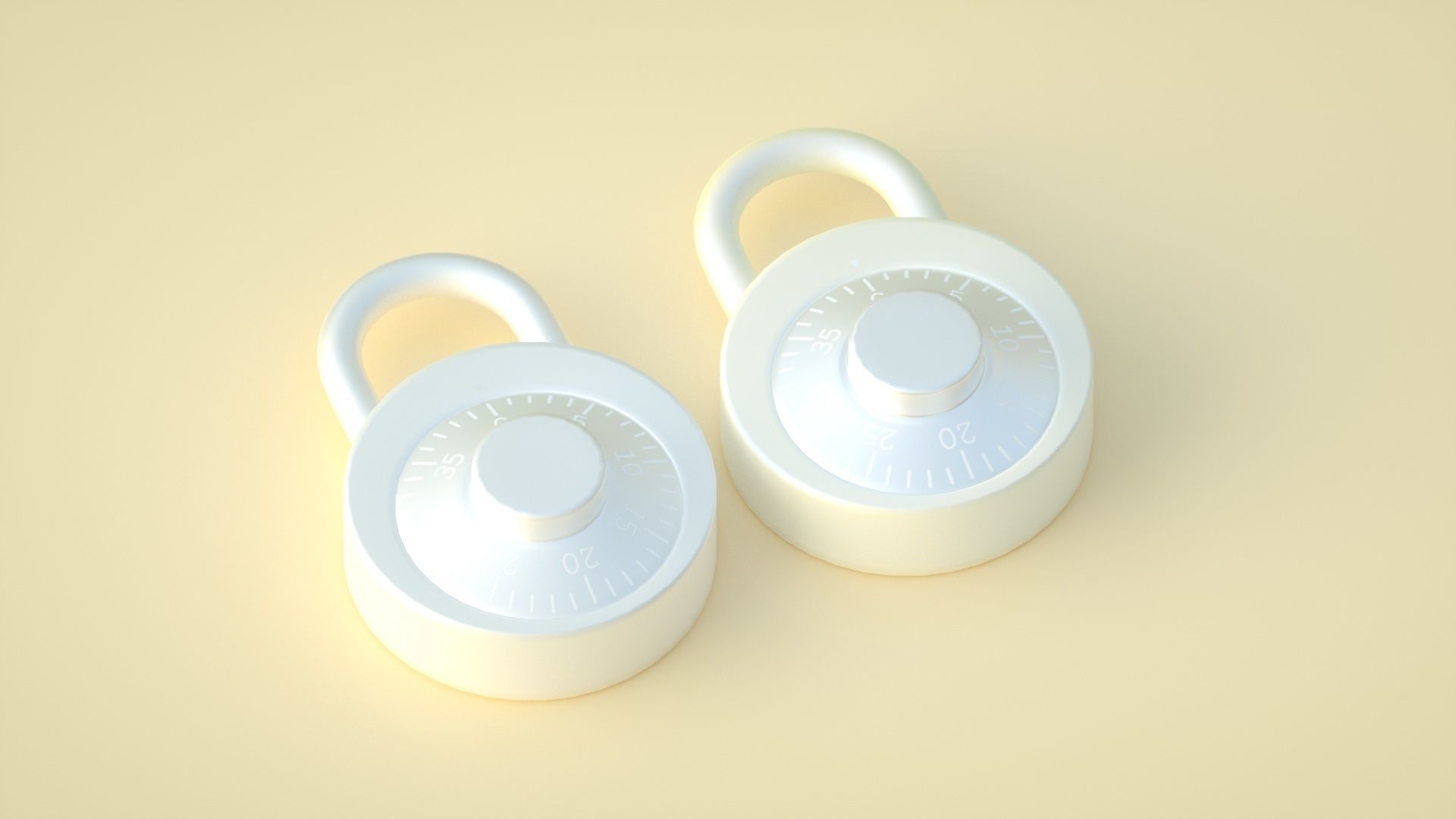 combination lock lock 3D model_1
