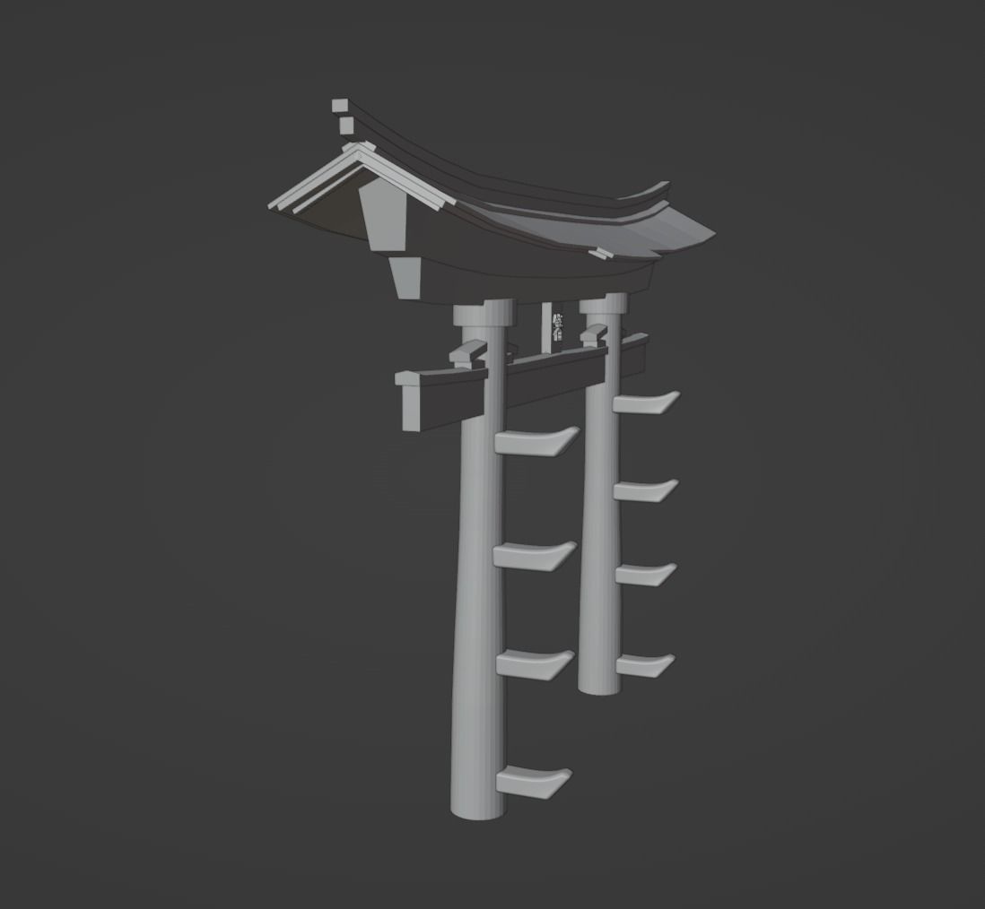 Torii Chopsticks Holder and Showcase  3D print model_3