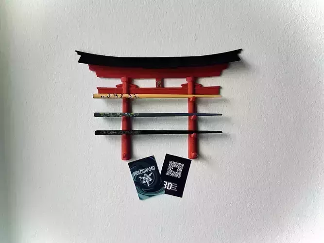 Torii Chopsticks Holder and Showcase  3D print model Torii Chopsticks Holder and Showcase  3D print model