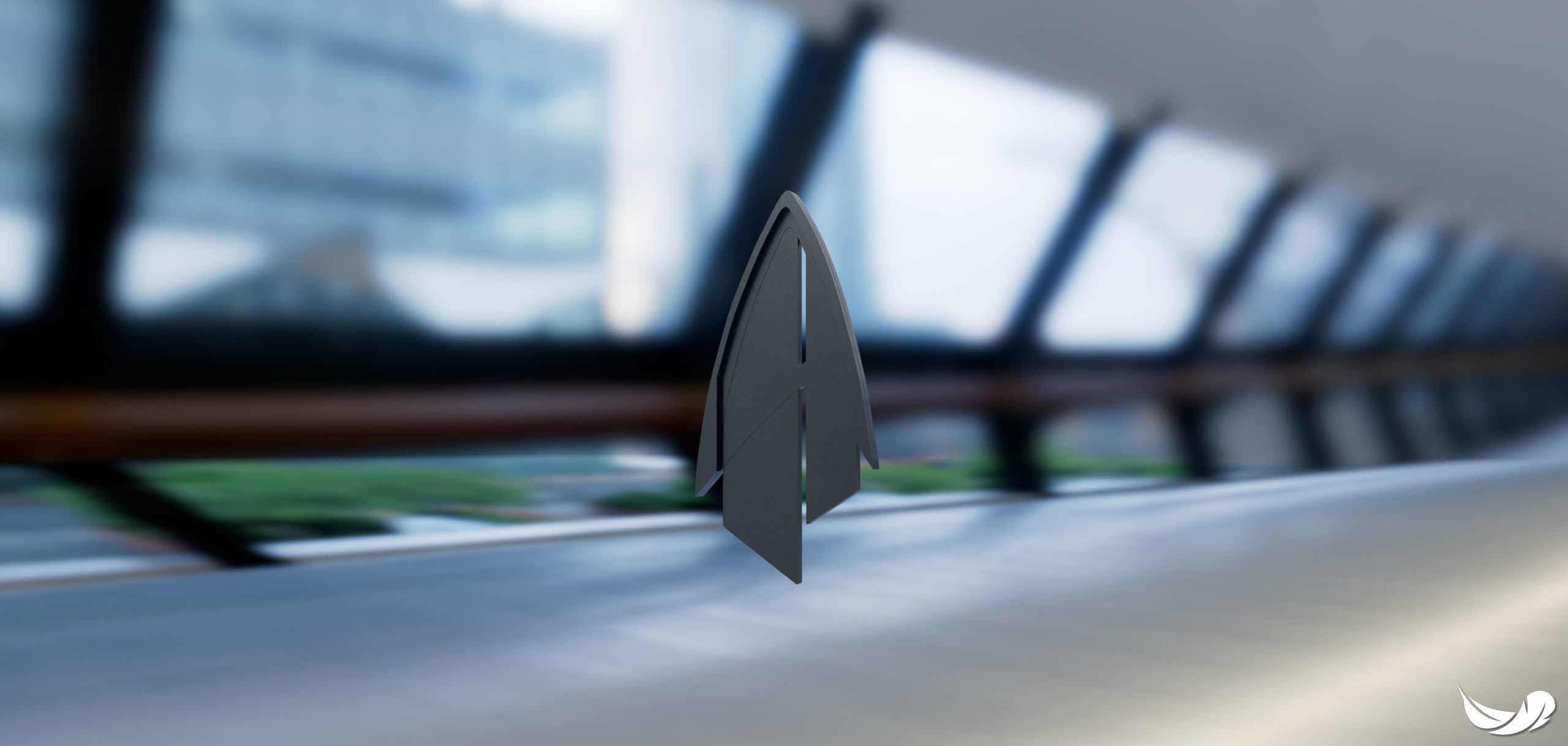 Star Trek Picard Combadge with internals 3D print model_3