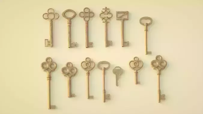 key old key treasure chest key keychain modern key