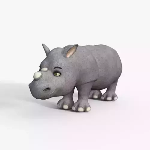 Cartoon Baby Rhino Rigged