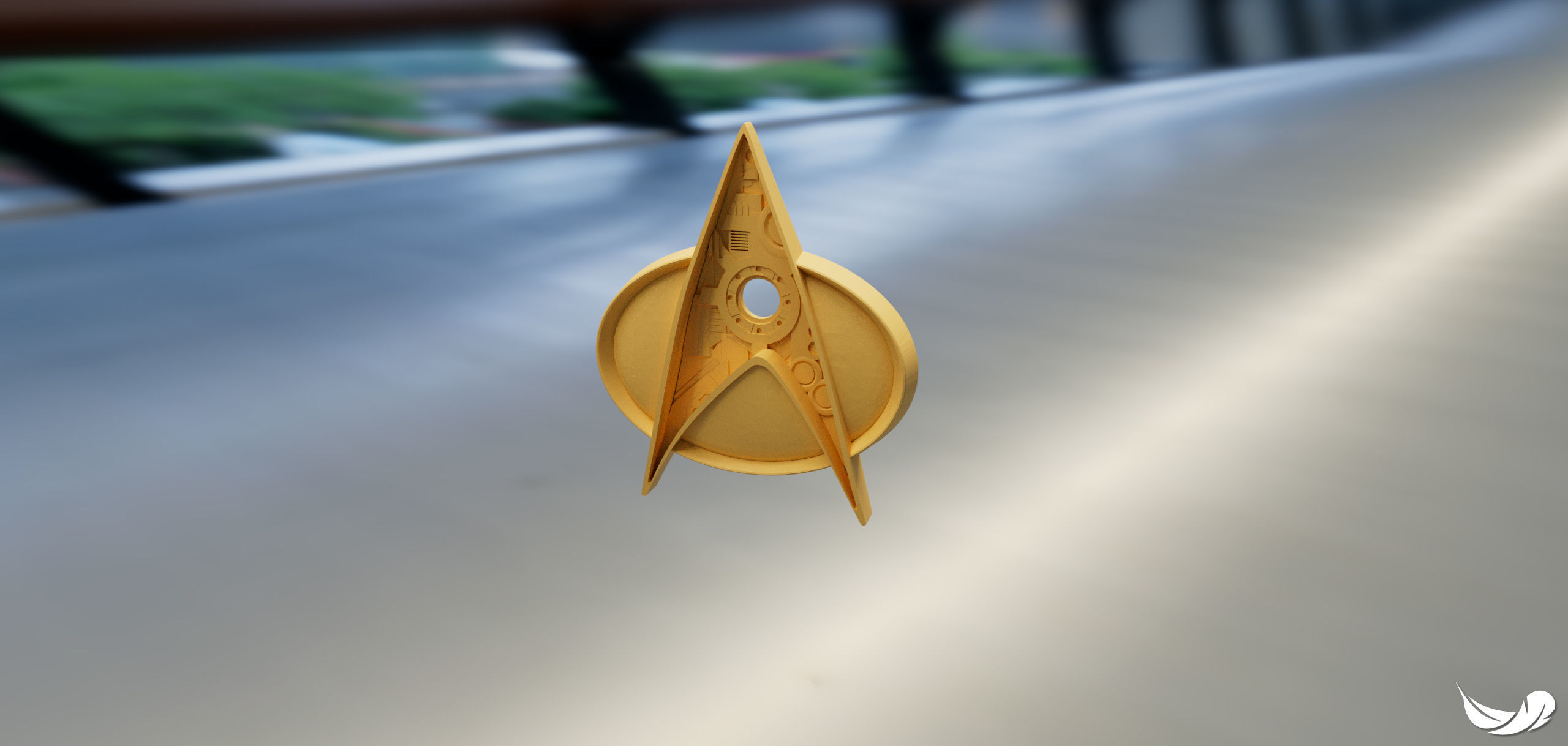 Star Trek TNG Combadge with internals 3D print model_2