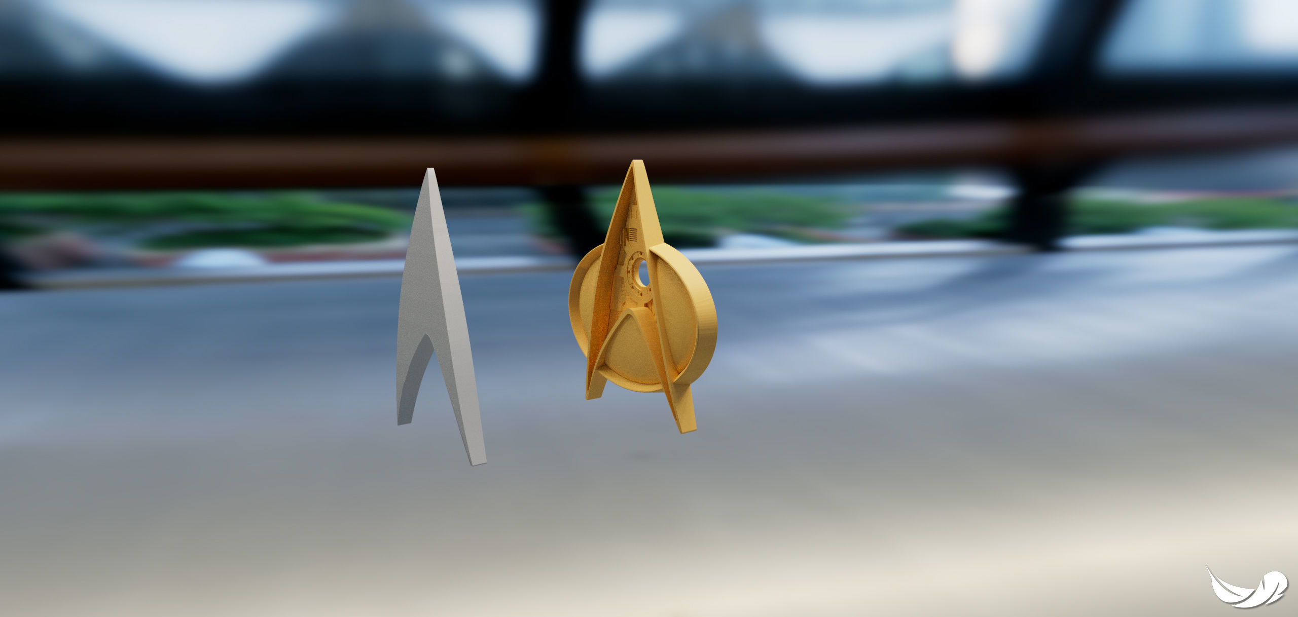 Star Trek TNG Combadge with internals 3D print model_1