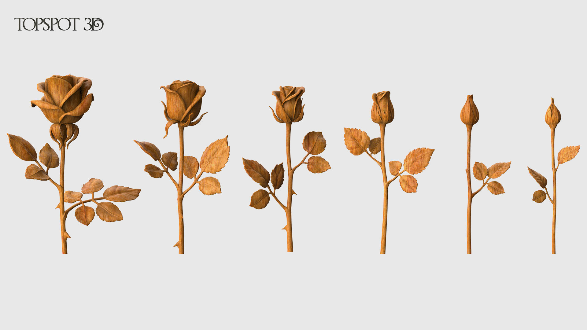 Rose Flowers Pack 3D model 3D printable | CGTrader