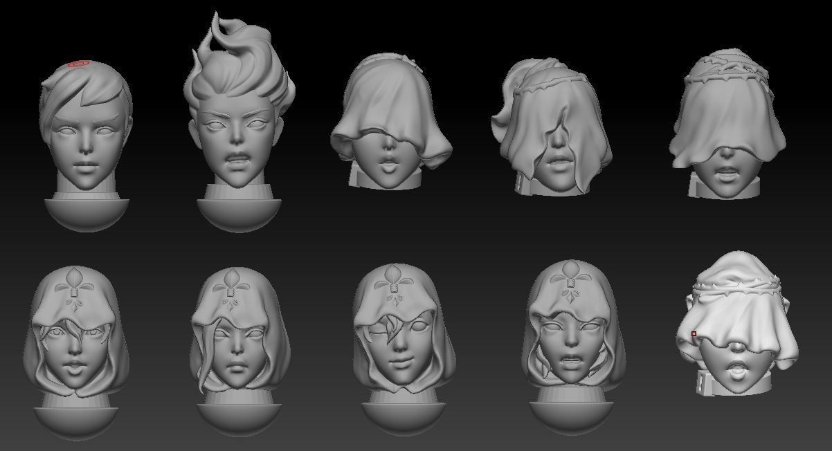 Wargame Custom heads bits- warnums   3D print model_2