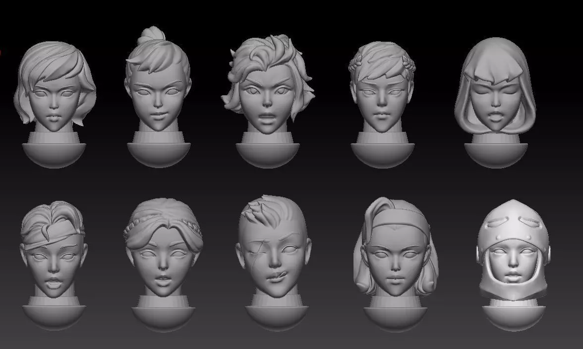 Wargame Custom heads bits- warnums   3D print model_0