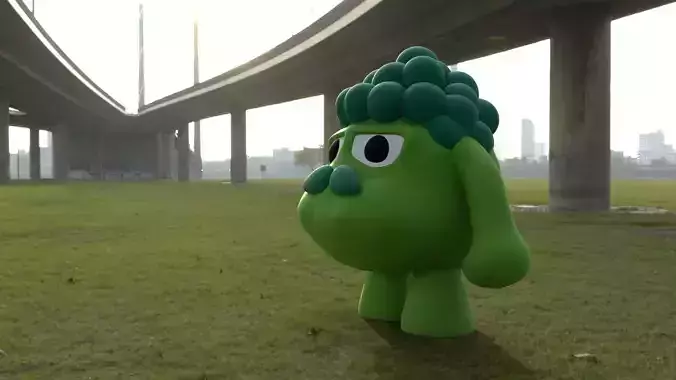 mascot 3d model cartoon character with beard Low-poly 3D model