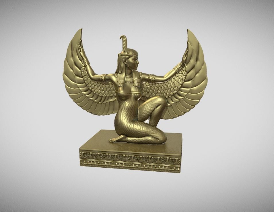 Maat egyptian goddess statue for 3d print 3D print model_8
