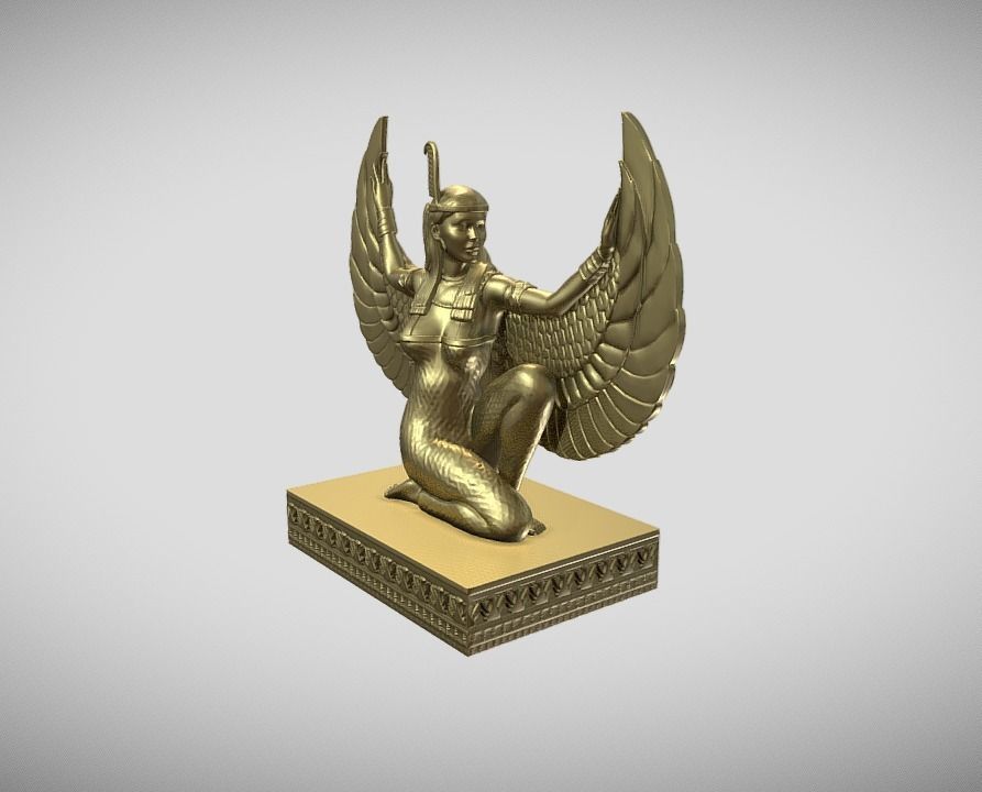 Maat egyptian goddess statue for 3d print 3D print model_5