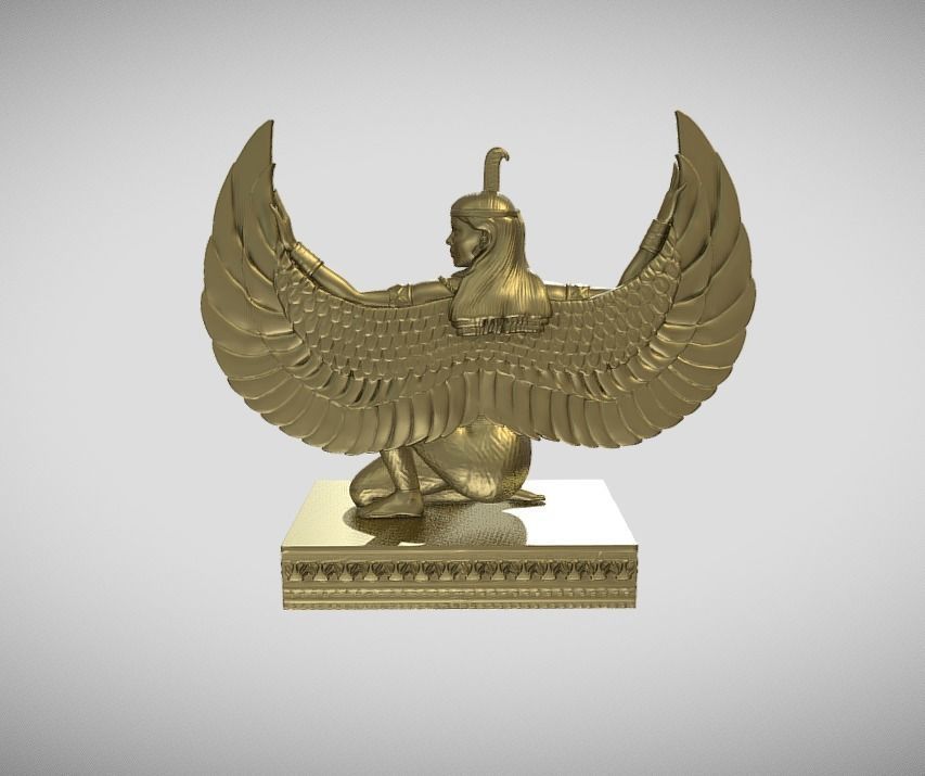 Maat egyptian goddess statue for 3d print 3D print model_7