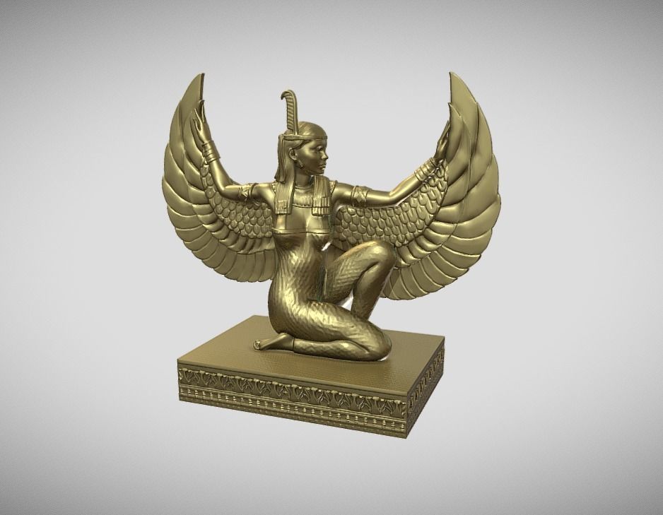 Maat egyptian goddess statue for 3d print 3D print model_4