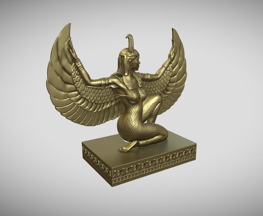 Maat egyptian goddess statue for 3d print 3D print model_6