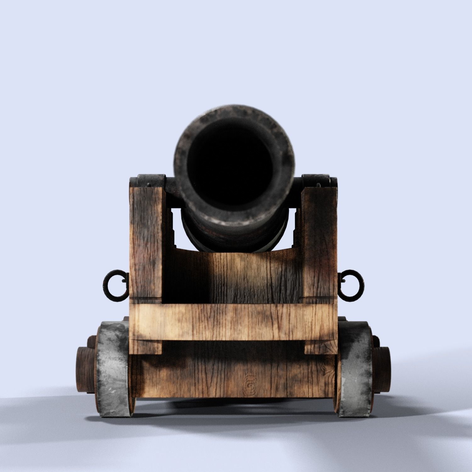 Rustic Ship Cannon 3D Model Low-poly 3D model_8