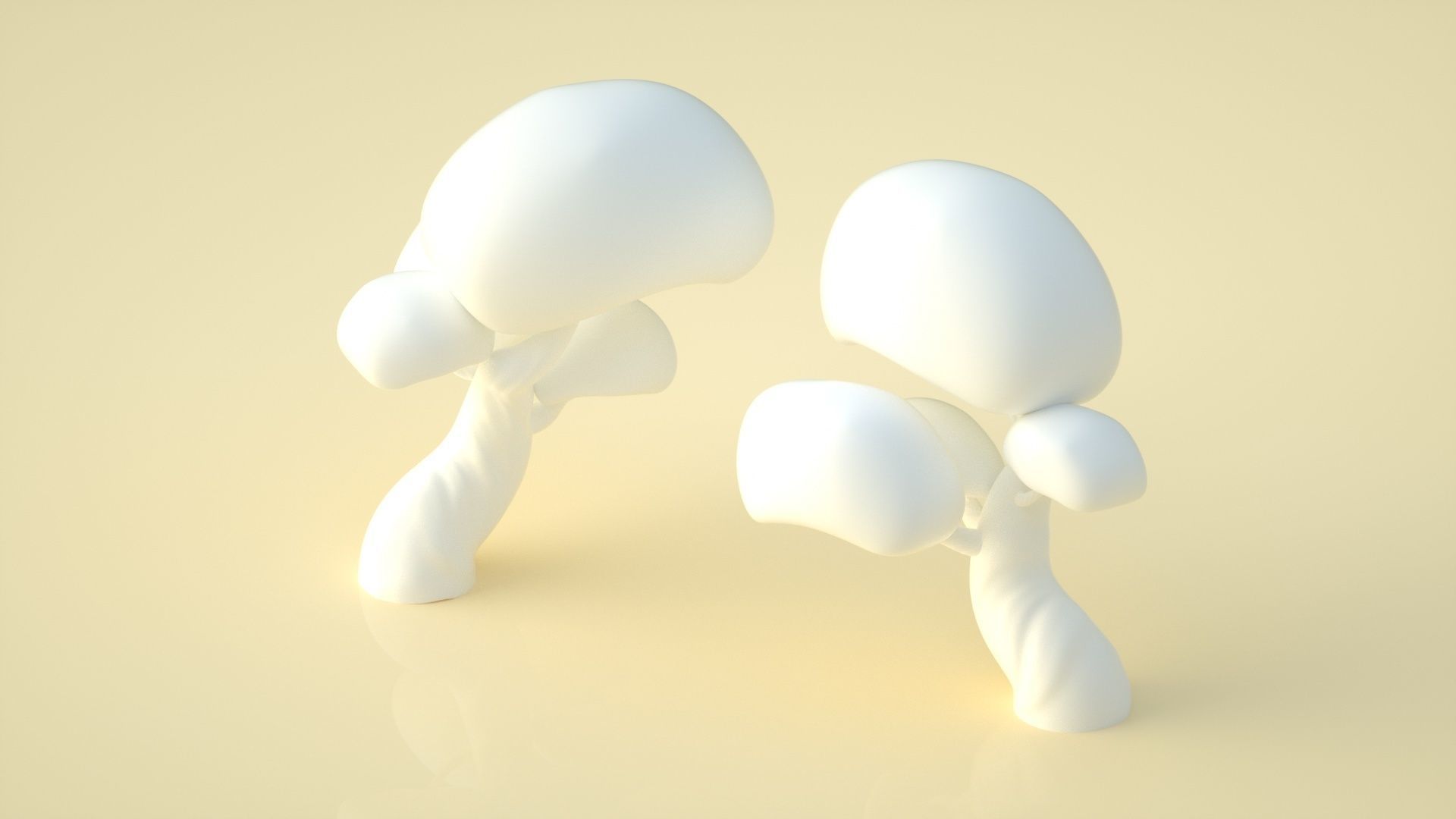 cartoon tree 3D model_1