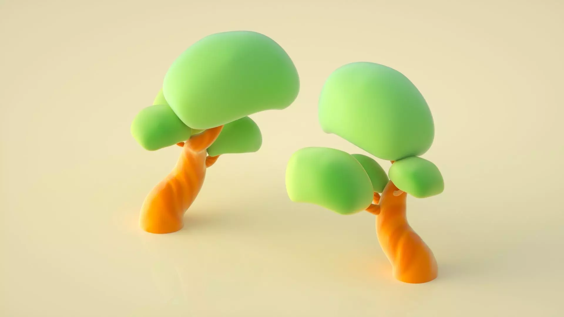 cartoon tree 3D model_0