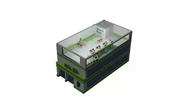 Low Poly BANK Model store