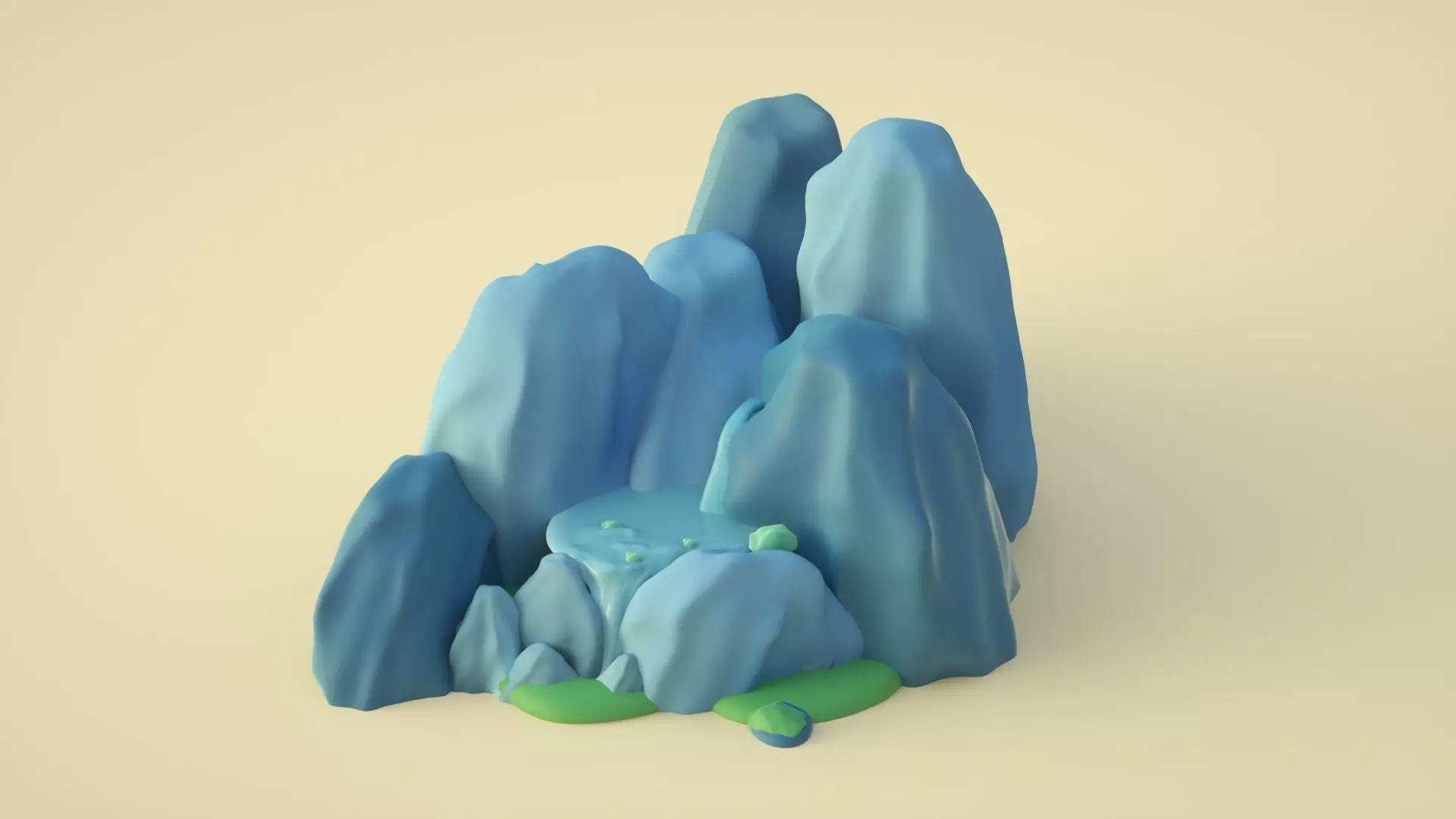 cartoon stone 3D model_0