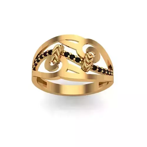 Jewelry gold ring with diamonds