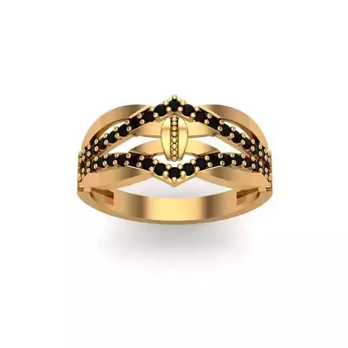 Jewelry gold ring with diamonds