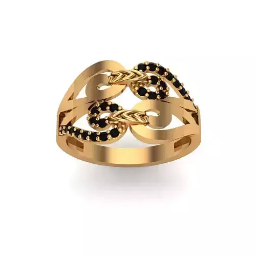 Jewelry gold ring with diamonds