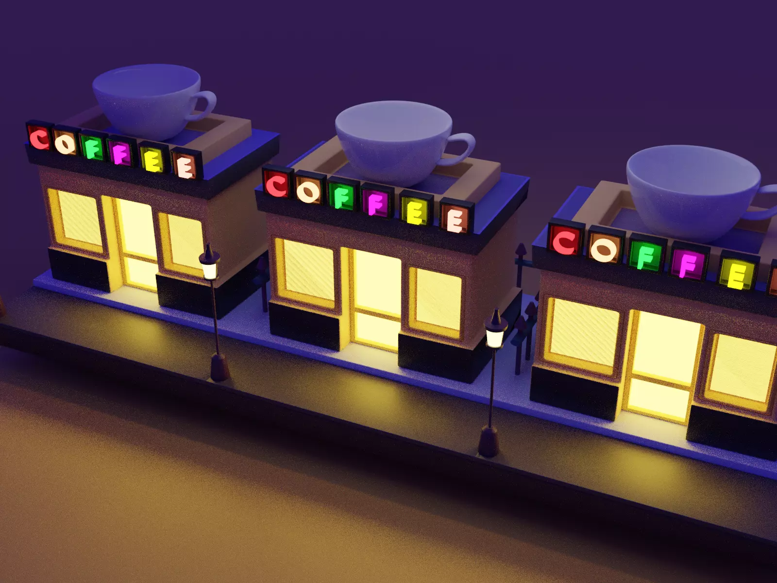 coffee shop 3D model_0