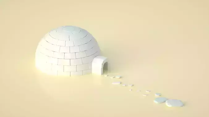 cartoon igloo 3D model