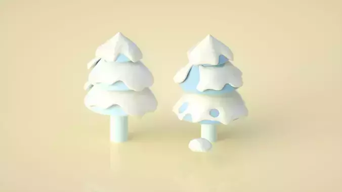 cartoon snow tree