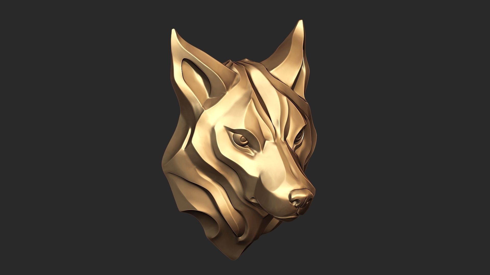 Wolf head pendant 3D Print model 3D print model_4