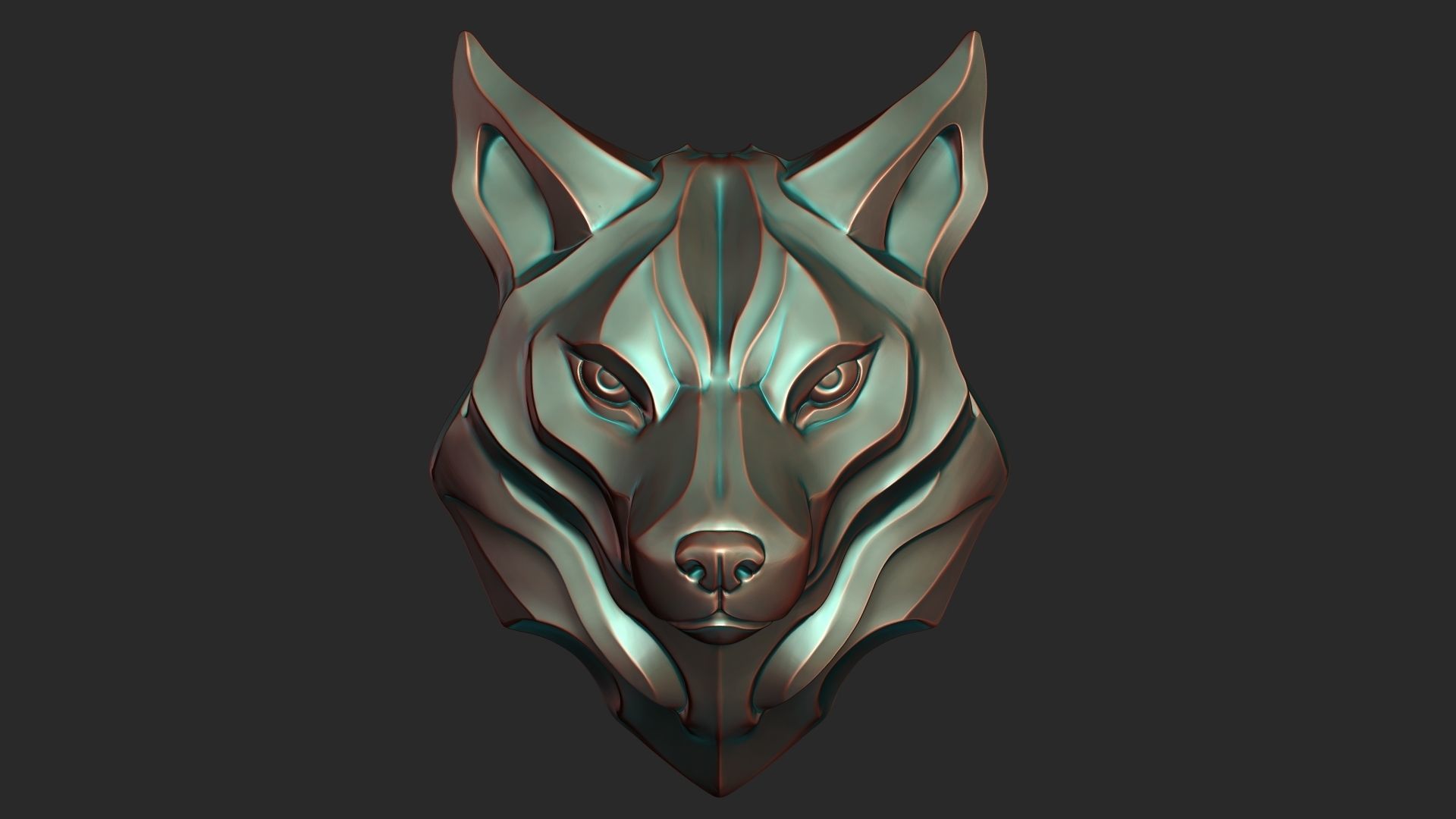 Wolf head pendant 3D Print model 3D print model_1