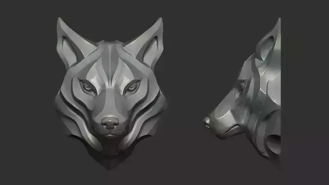 Wolf head pendant 3D Print model
