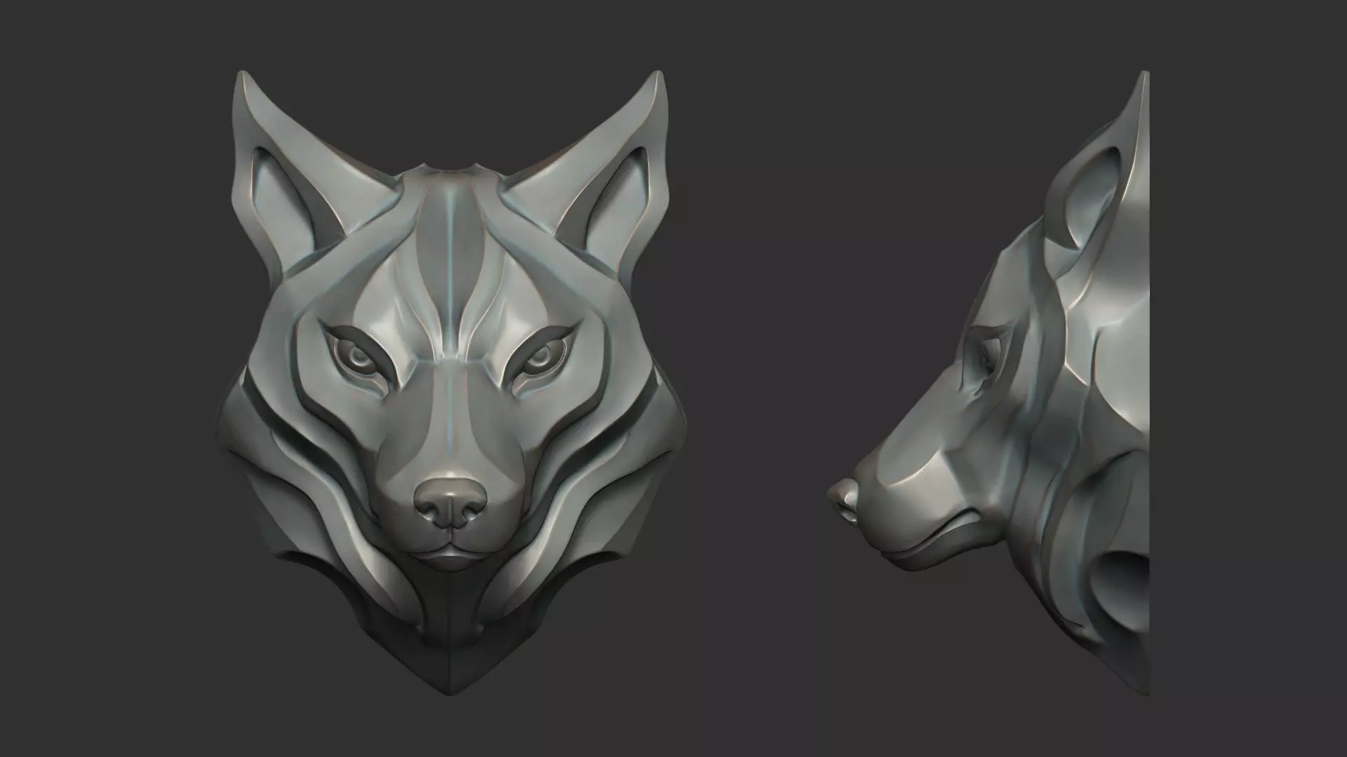 Wolf head pendant 3D Print model 3D print model_0