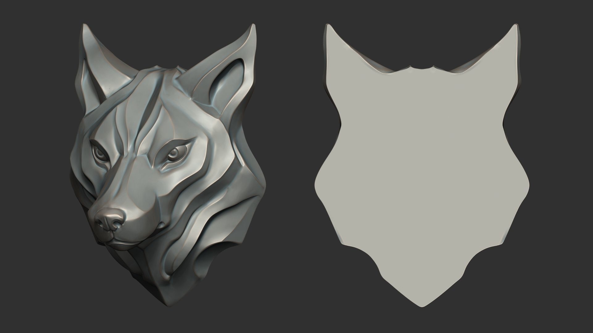Wolf head pendant 3D Print model 3D print model_6